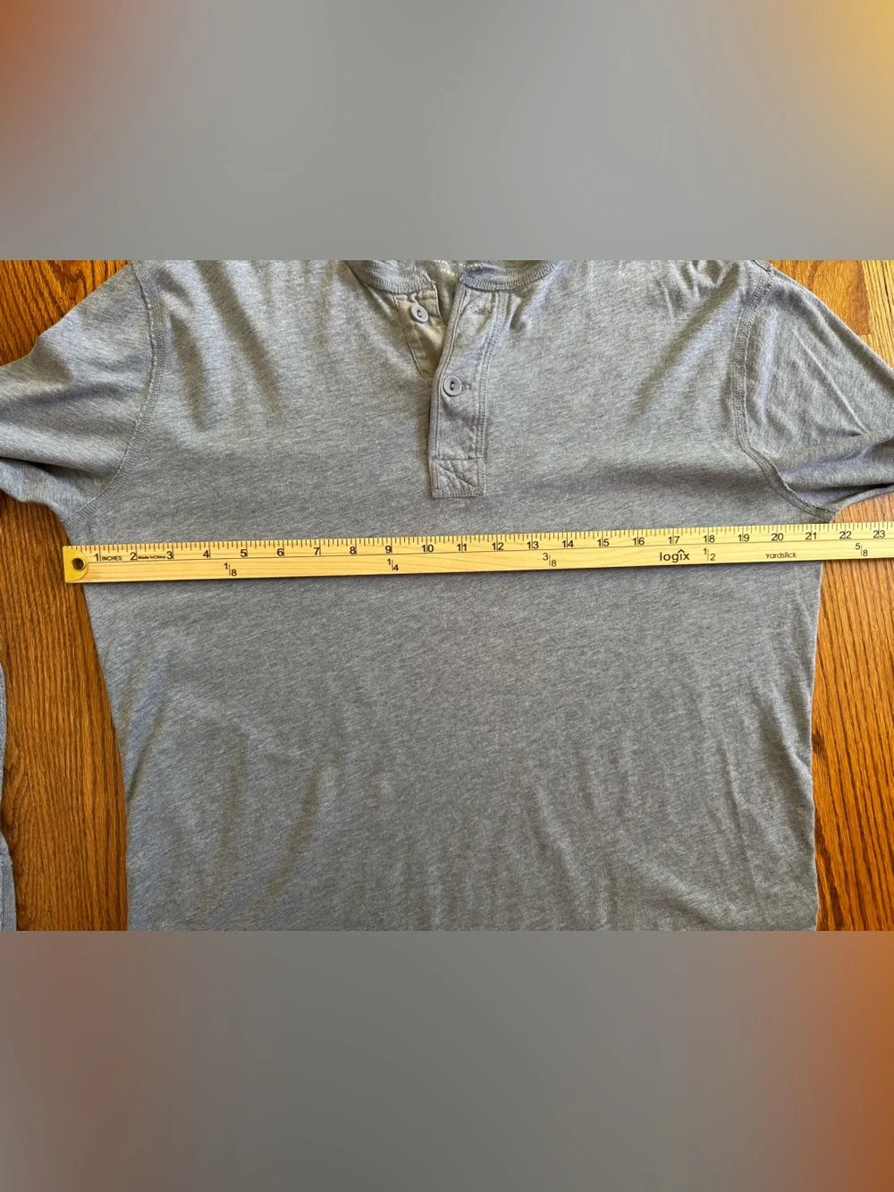 J. Crew Men's Long Sleeve Henley - Heather Gray